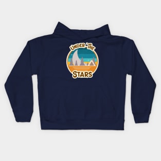 Under The Stars / Campfire / Retro Design / Camping Lovers / Vintage Design Kids Hoodie